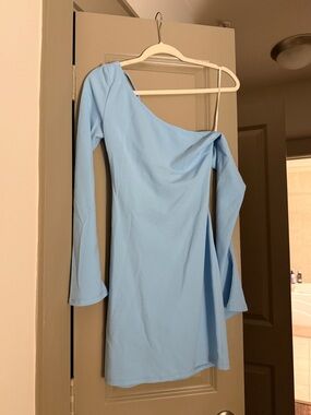 Hello Molly Light Blue Off-Shoulder Dress